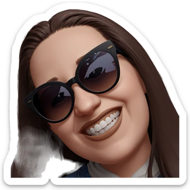 smiling girl in sunglasses sticker