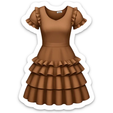 brown dress with ruffles sticker