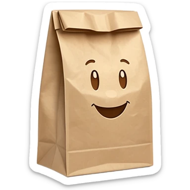 Brown Self-Standing Paper Lunch Bags  sticker