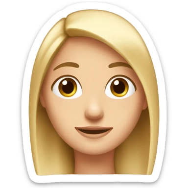 A girl with straight hair ￼ sticker