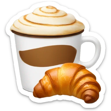 Coffe cup with croissant  sticker