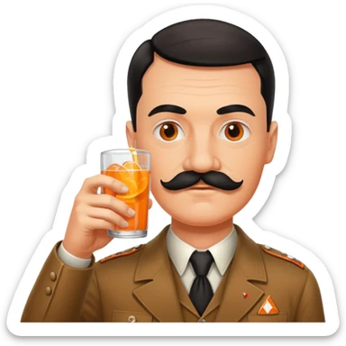 Hitler mustache drinking Fanta sticker