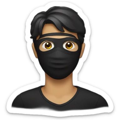 Especially wearing a black mask sticker