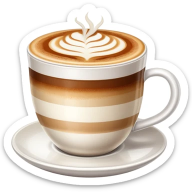 cappuccino in a cup with foam art sticker