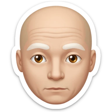 powder white skin bald man sticker