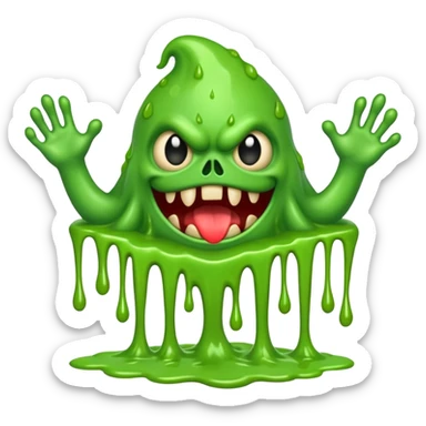 Slime monster. scary sinister. slime attacks. show full body. more dripping slime sticker