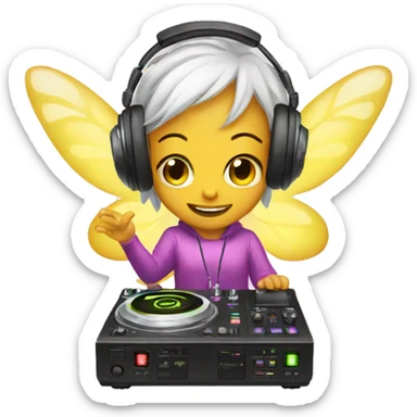 Fairy DJing sticker