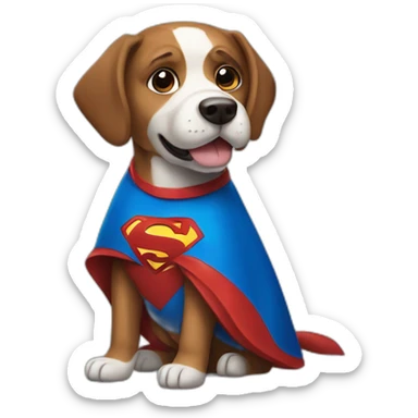 Dog with superman costume sticker