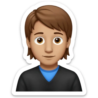 Make a emoji of a person with light skin with long nose hair that goes down like 2 inchis with long hair and with not that much hair and with his hair brown and who's a boy and who's nose hair goes down 2 inchis sticker