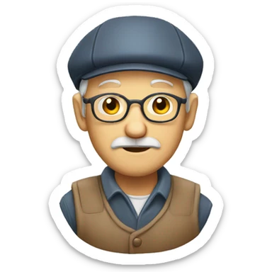 old man with flat cap sticker