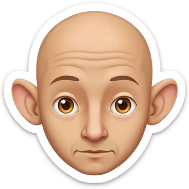 Bald man with huge ears sticker