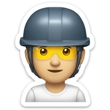 ingeniero furioso con casco blanco  sticker