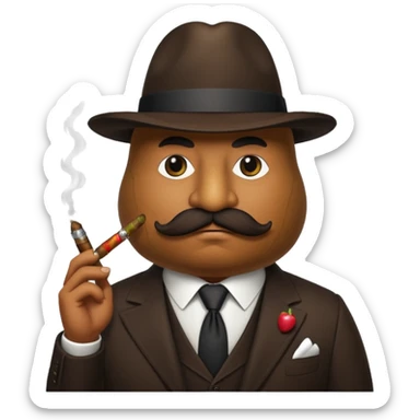 birne verkleidet als mafia boss mit geischt  sticker