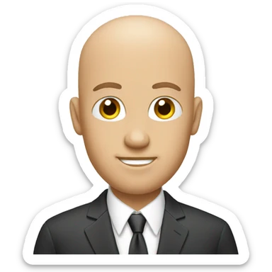 A bald golfer in a suit sticker