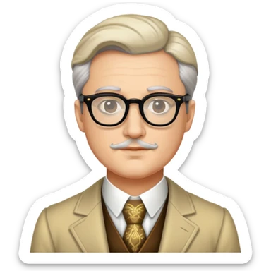 An aristocratic man in fancy clothes and glasses  sticker