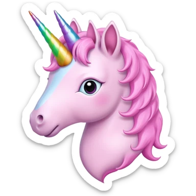 Unicornio corazón rosa  sticker