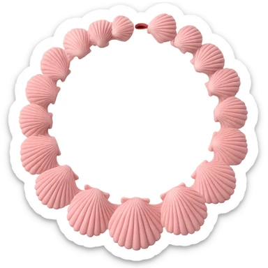 pink shell necklace, no background sticker