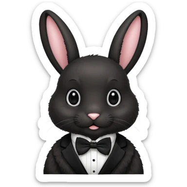 black bunny with bowtie sticker