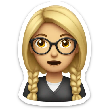 Woman with glasses shocked hand on his head sticker