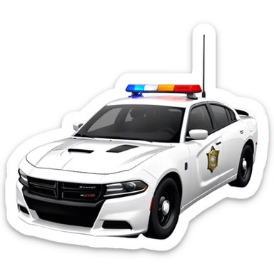 Police Car - Dodge Charger Pursuit (Model Year: 2022) (Iconic colour: Black and white) sticker