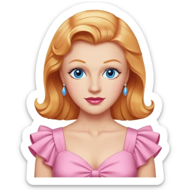 Ginger Rogers with blue eye, pink outfit sticker