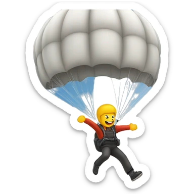 man jumping with a parachute sticker