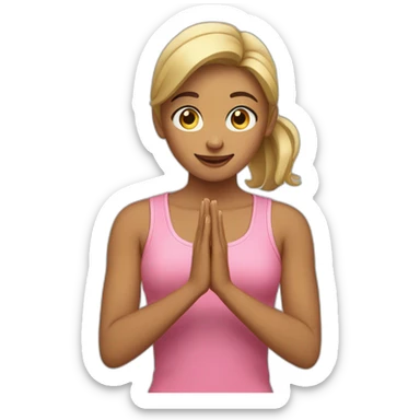 girl exercising hand pose sticker