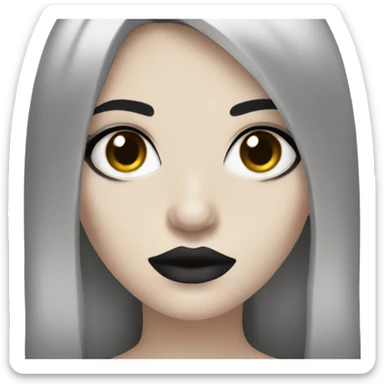 Goth girl with brown eyes and dark hair sticker
