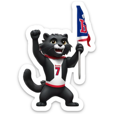 Cincinnati bearcat waiving a university of Dayton flag sticker