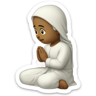Kan y’a West praying Islamic prayer sticker