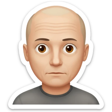hombre, 50 años poco pelo rapado delgado sticker