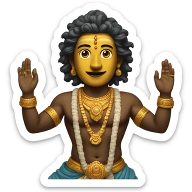 vishnu standing has four hands and two legs in between sea  sticker