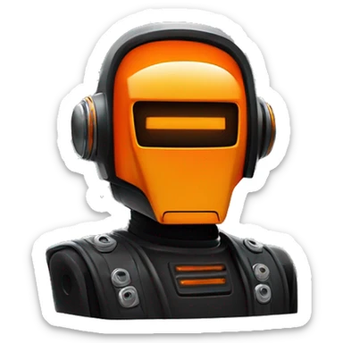 LED DaftPunk-style Orange robot talk box sticker