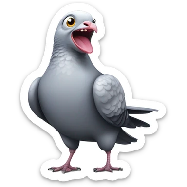 excited pigeon face with heart eyes sticker