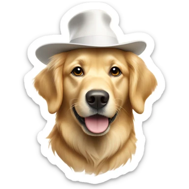 Golden retriver blanc avec chapeau pointue  d’anniversaire sticker
