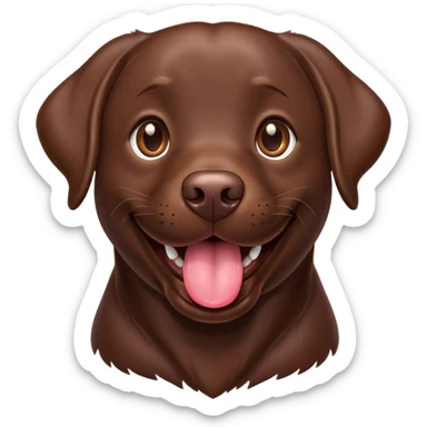 Chocolate Labrador laughs sticker
