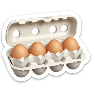 make a egg carton with six spaces but only one egg inside to represent isolation. make the egg have a sad expression like a sad face with tears to communicate his worry. the egg should be white and be the only egg inside the carton. sticker