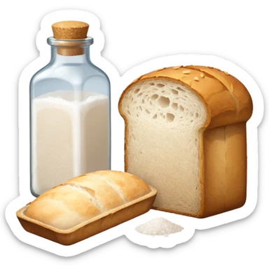 one simple a bottle of salt and a loaf of bread sticker