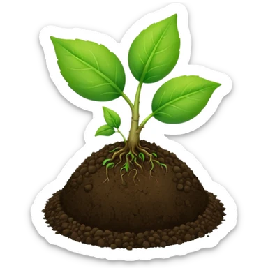 Two leaves sprout with round soil ball sticker