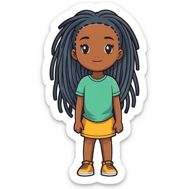 Black girl with locs sticker