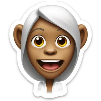 Wacky monkey lady sticker