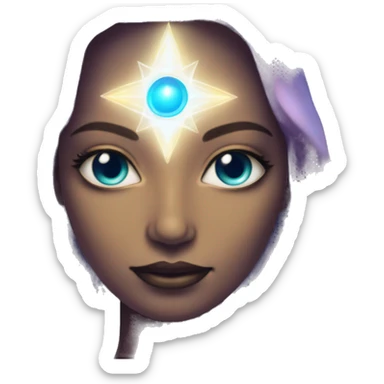Pleiadian radiant glowing diva woman female third eye sticker