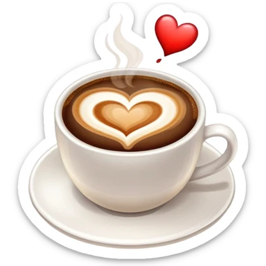 coffe with heart sticker