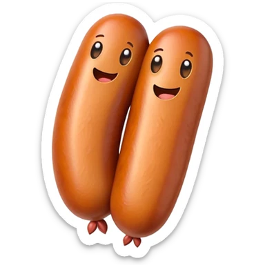 two sausages  hugging each other sticker