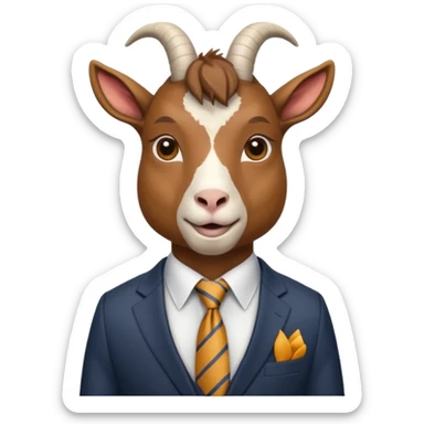 goat with tie & suit sticker
