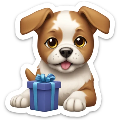 Doggy present sticker