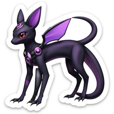 Shiny Dark Edgy Gothic Gloomy Futuristic Salandit-Umbreon-Espeon-Hybrid (Full body) sticker