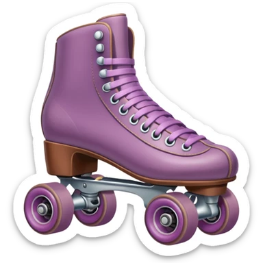 Vintage mauve roller skates sticker