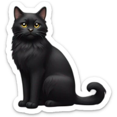 norwegian forest black cat sticker