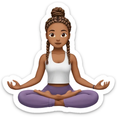 Black woman with braids doing yoga sticker